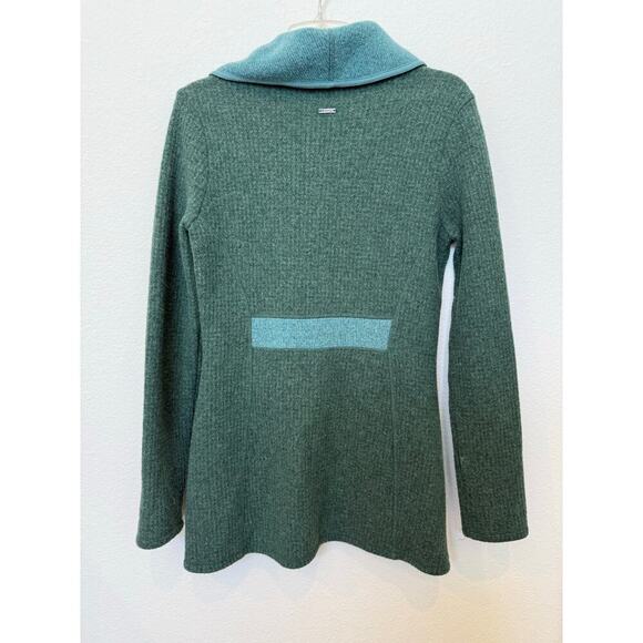 PrAna Women’s Milana Jacket Green Two Tone Medium Wool Blend - Picture 2 of 7